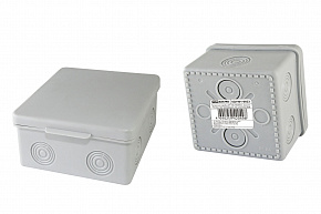 Распаячная коробка ОП 100х100х55мм, крышка, IP54, 8вх., без гермовводов, инд. штрихкод TДМ