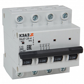 Выключатель автоматический модульный ВА47-29-4D1-УХЛ3 (4,5кА)-КЭАЗ